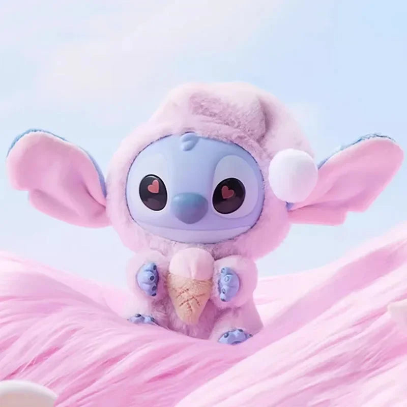 Miniso Top Toy Disney Stitch Eating Something Before Sleep Plush Keychain Single Blind Box