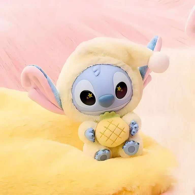 Miniso Top Toy Disney Stitch Eating Something Before Sleep Plush Keychain Single Blind Box