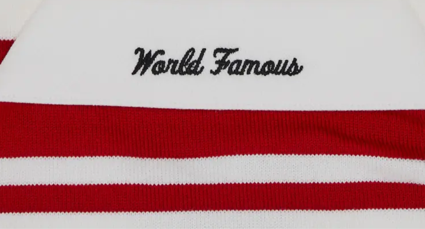 Bluză Supreme X Nike Stripe Rugby Polo Long Sleeve 'Red' SS25