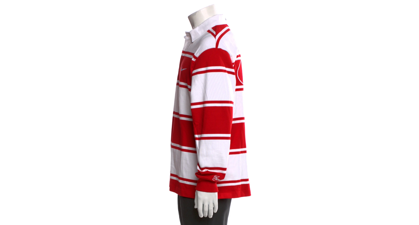 Bluză Supreme X Nike Stripe Rugby Polo Long Sleeve 'Red' SS25
